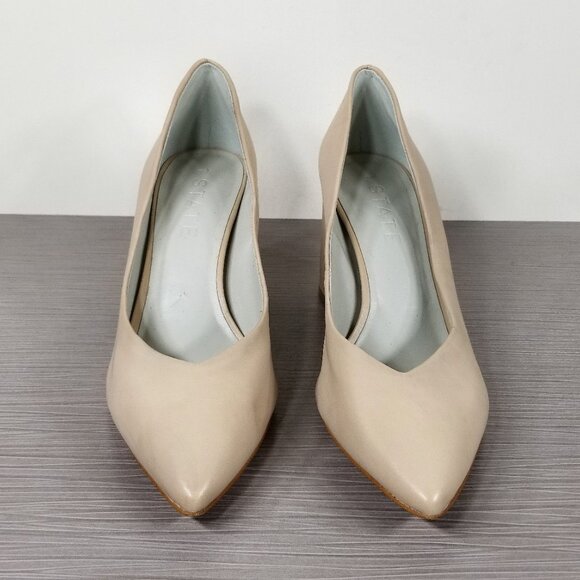 1.State Saffy Pointed Toe Pump, Nude Leather, Womens Size 9 M / 40 - Picture 2 of 13